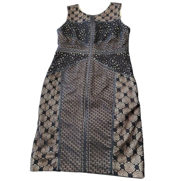 Heartloom Anthropologie Topography Black Lace Dress size Small Fitted Sheath - Picture 8 of 8